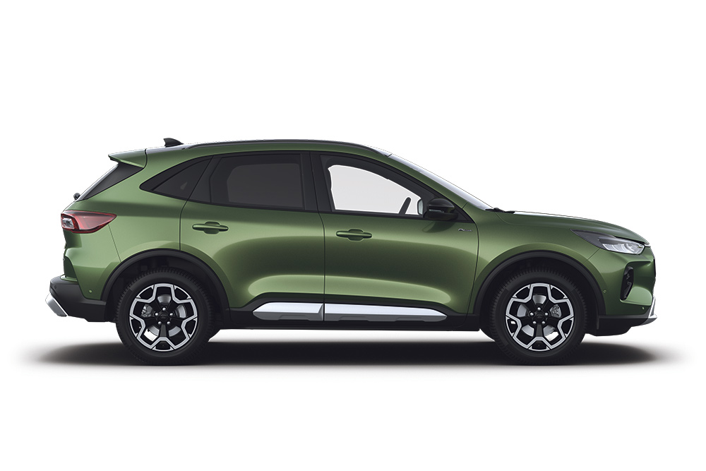Zöld Ford Kuga hibrid jármű