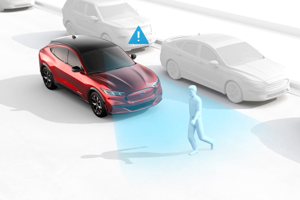A Ford Ütközés Előtti Segédrendszer sematikus magyarázata.