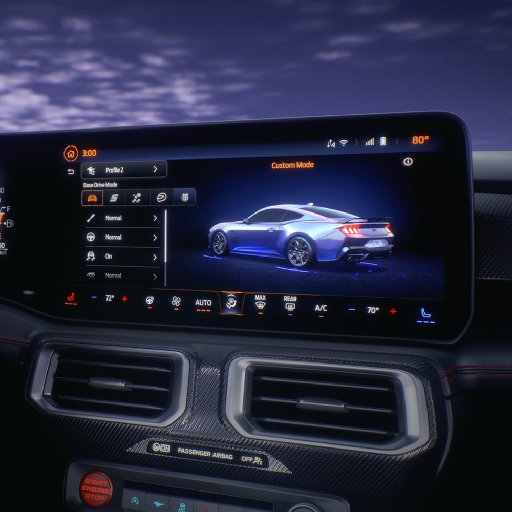 A Ford Mustang SYNC infotainment érintőképernyője